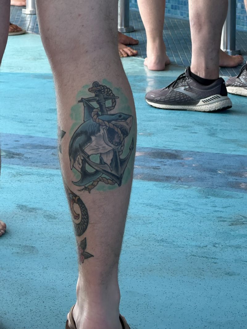 tattoo(Man-RightLeg-Shark-and-Anchor