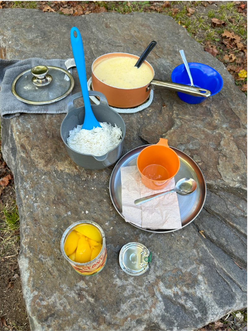 TNCopperhill,Camping-dinner(Soup,Rice,Peaches)