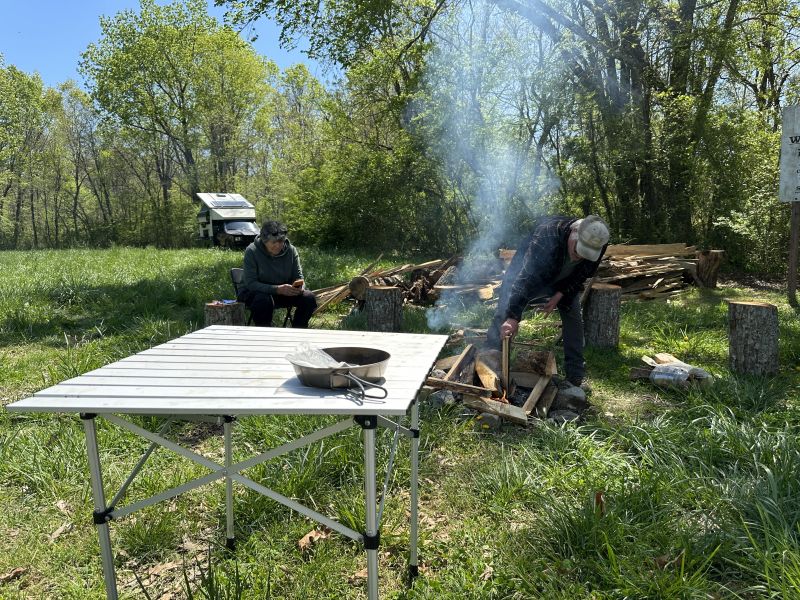 2025-04-08_ALStevenson,VandwellerCamping_fire-and-table